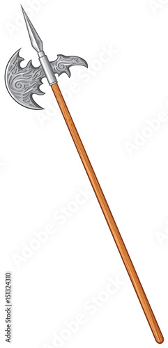 halberd vector illustration