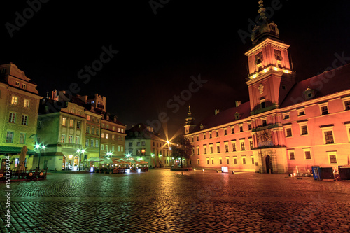 WARSAW, POLAND - OCTOBER 28: Night at Castle Square on 28th October 2016 in Warsaw, Poland.