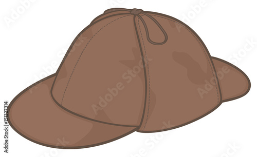 Sherlock Holmes hat vector illustration (detective cap)