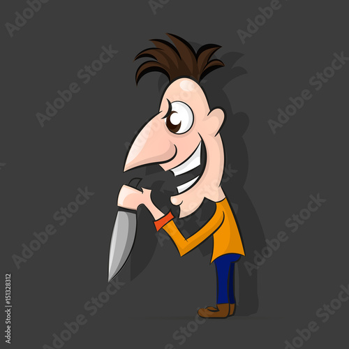 psychopath killer wielding