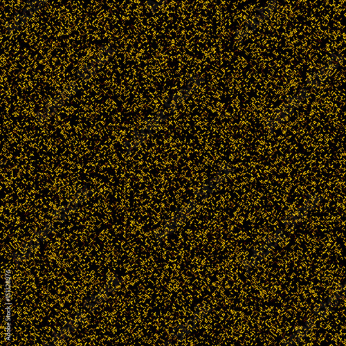 Halftone Effect. Seamless Pattern. Abstract Vector Background. Monochrome, Golden, Yellow, Black. Dust, Sand, Glitter, Polygonal 