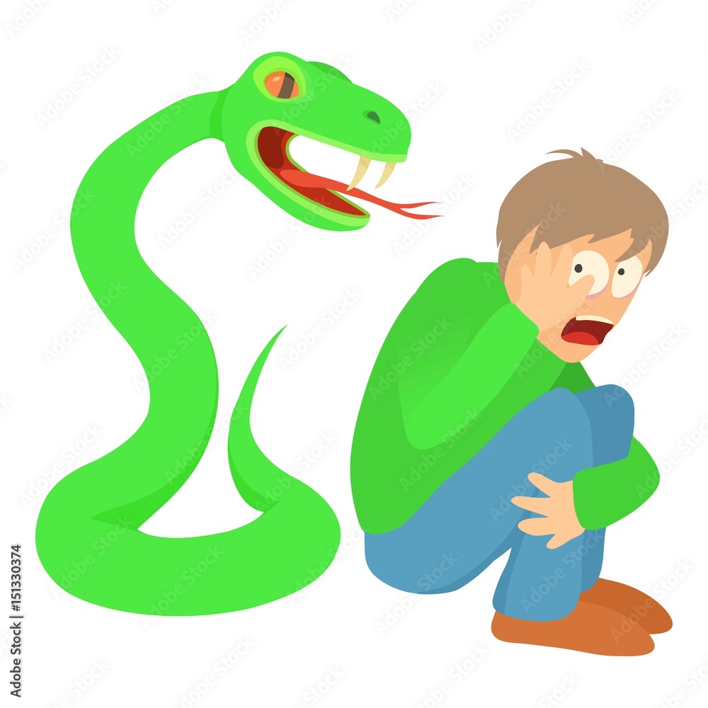 Fototapeta premium Phlegmophobia concept, cartoon illustration