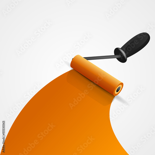 Orange Paintbrush Roller illustration