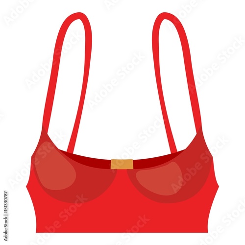 Red bustiers icon, cartoon style