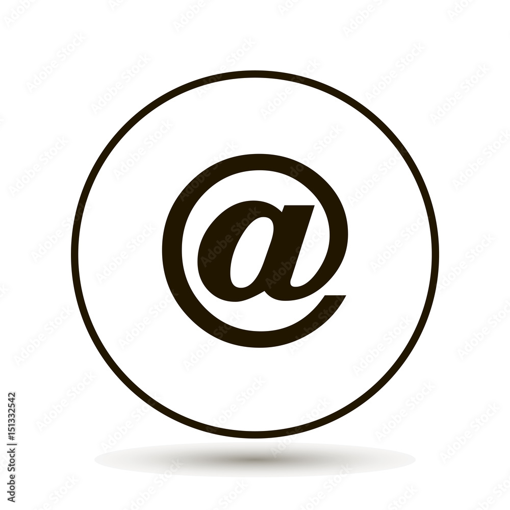 Mail e-mail dog on white background Mail e-mail dog on white background