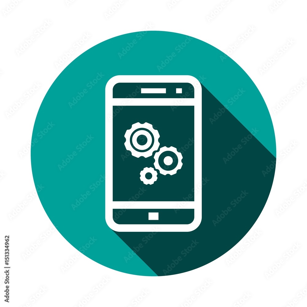 gear phone icon stock vector illustration flat design gear phone icon stock vector illustration flat design