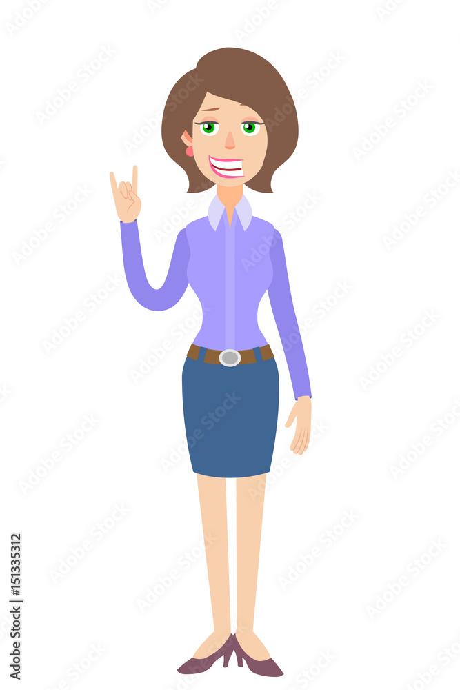 Businesswoman showing Rock and Roll sign Businesswoman showing Rock and Roll sign