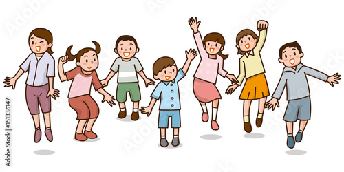 ジャンプする子供たち