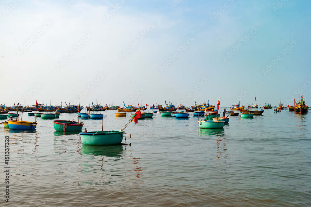 Vietnamese basket fishing boats