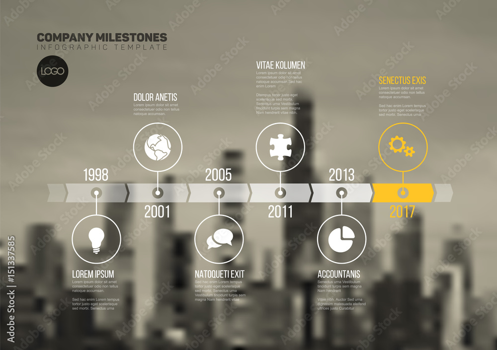 Fototapeta premium Infographic Timeline Template with photos