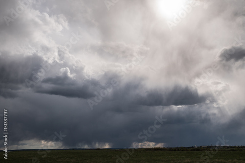 Dramatic cloudy sky at the airfield