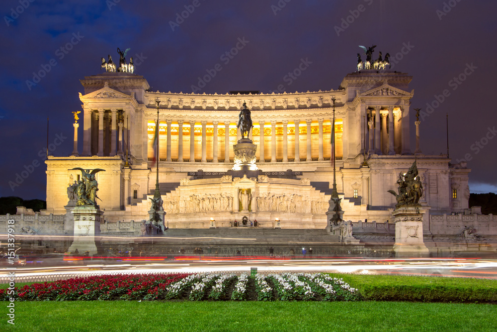 Altar of the Fatherland at night, Rome, Italy