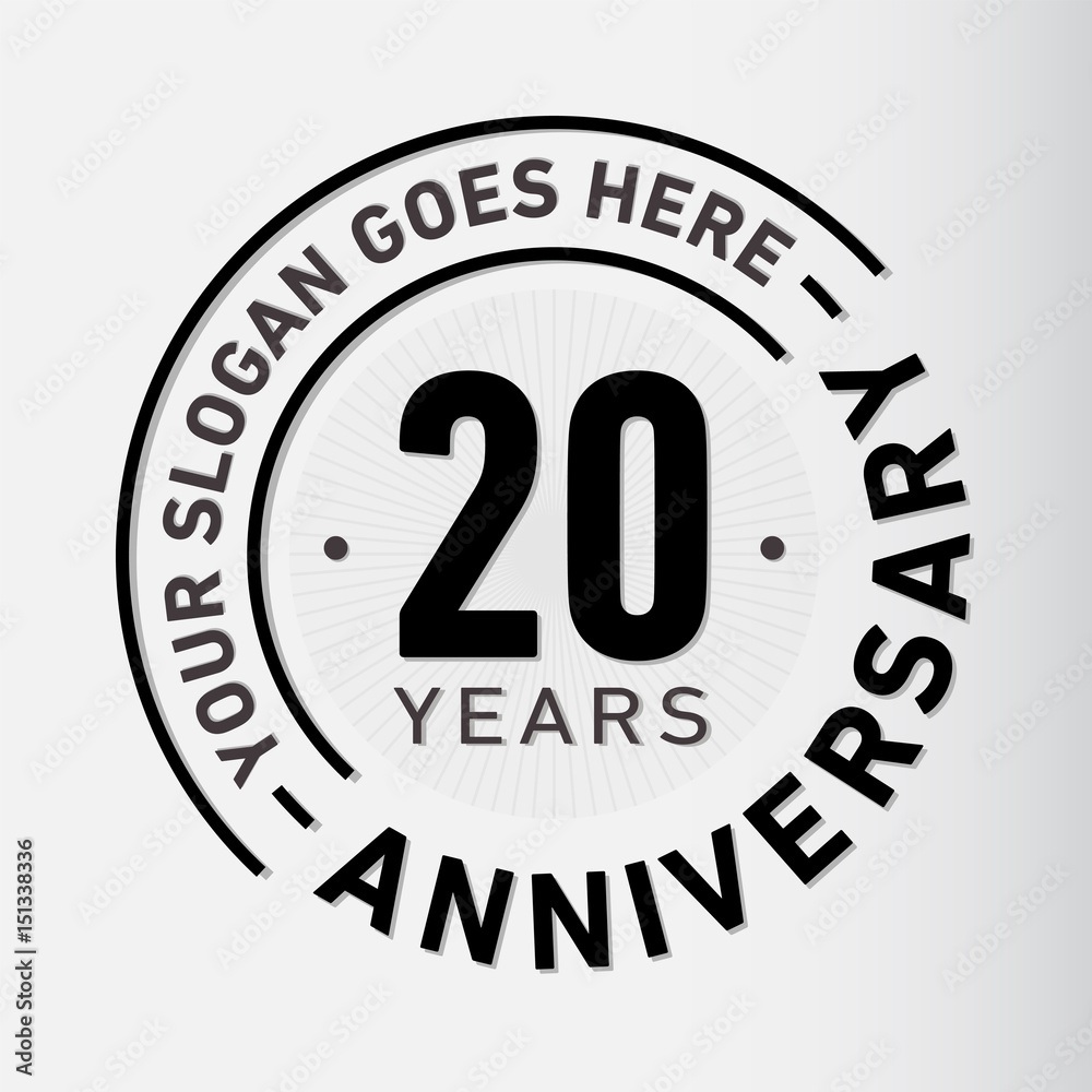20 years anniversary logo template. Vector and illustration.