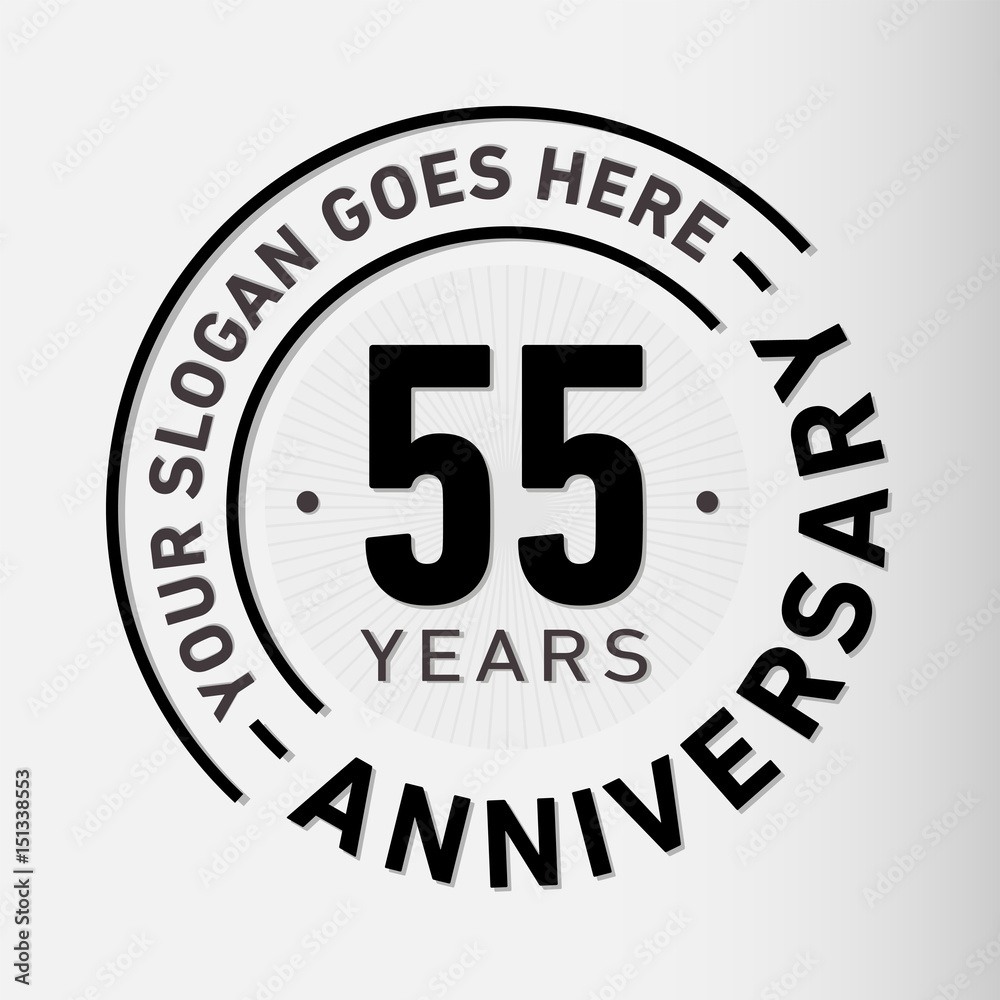 Fototapeta premium 55 years anniversary logo template. Vector and illustration.