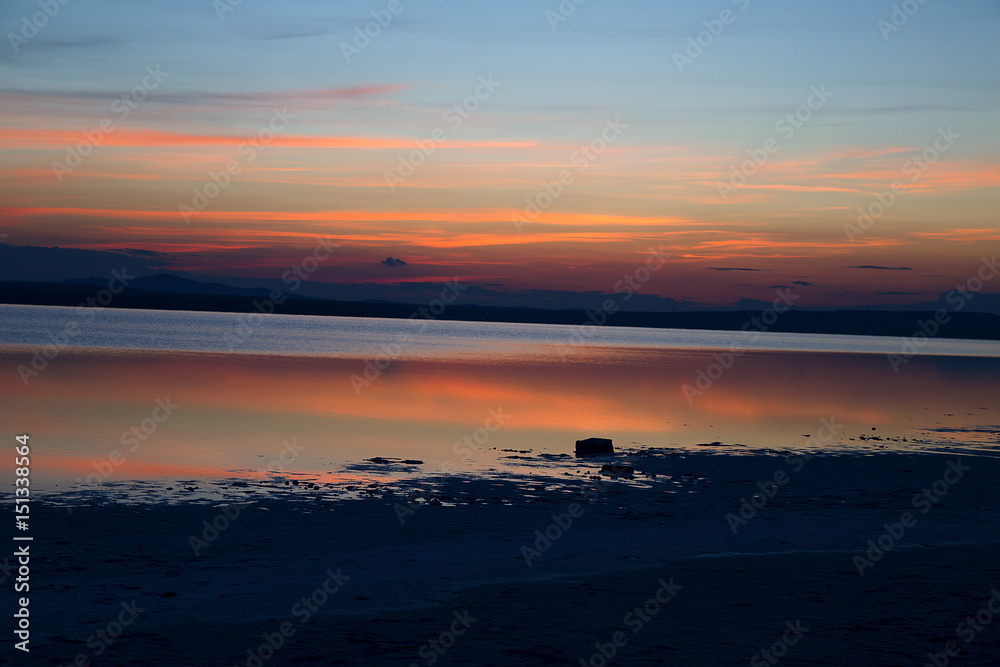 Great lake and sunset views. lake sunset and reflection 