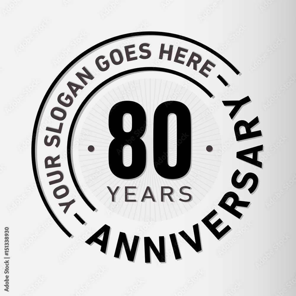 80 years anniversary logo template. Vector and illustration. 80 years anniversary logo template. Vector and illustration.