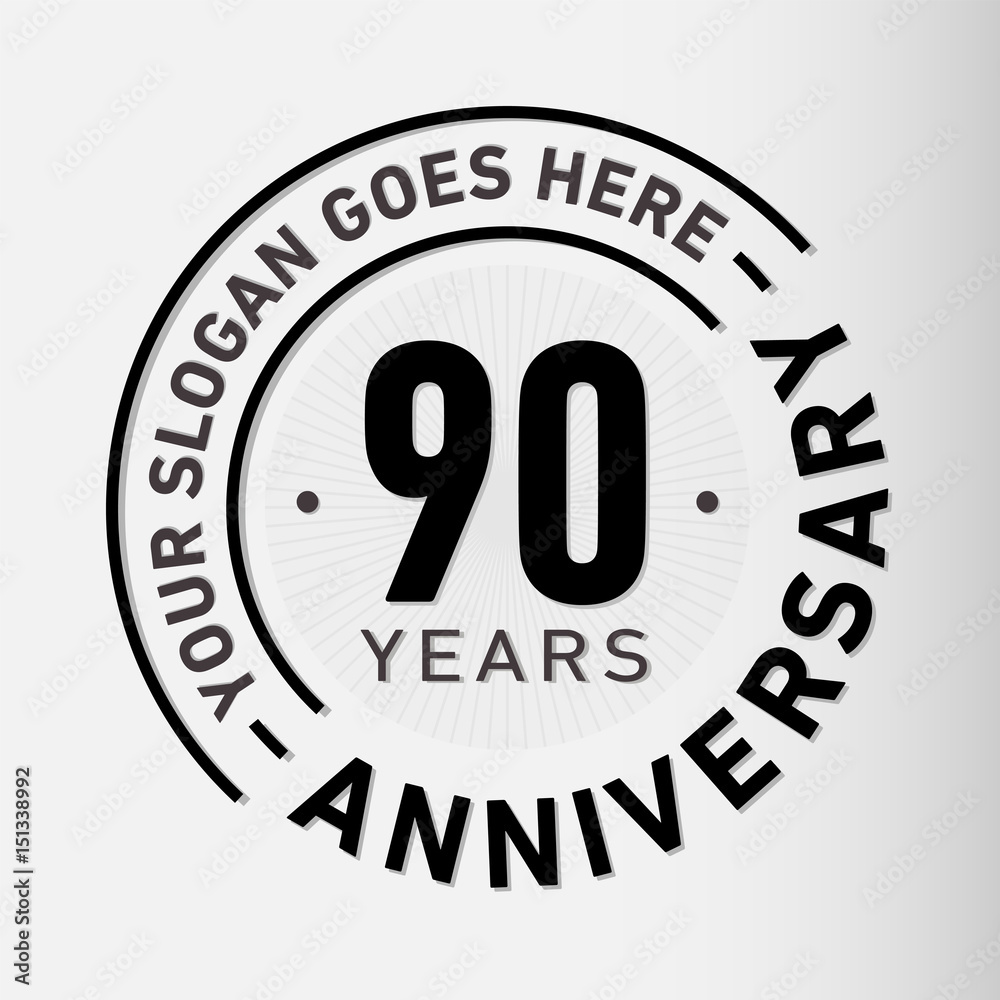90 years anniversary logo template. Vector and illustration. 90 years anniversary logo template. Vector and illustration.