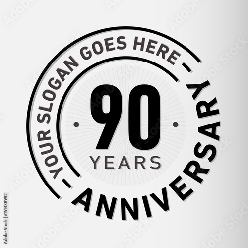 90 years anniversary logo template. Vector and illustration.