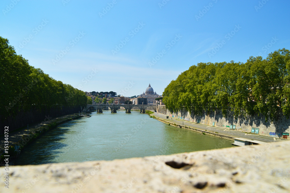 Roma, vista vaticano da ponte romano.