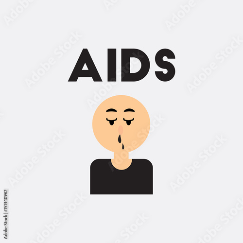 flowing snot nose Vector. various symptoms of AIDS on the human