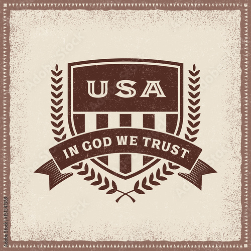 Vintage USA In God We Trust Label