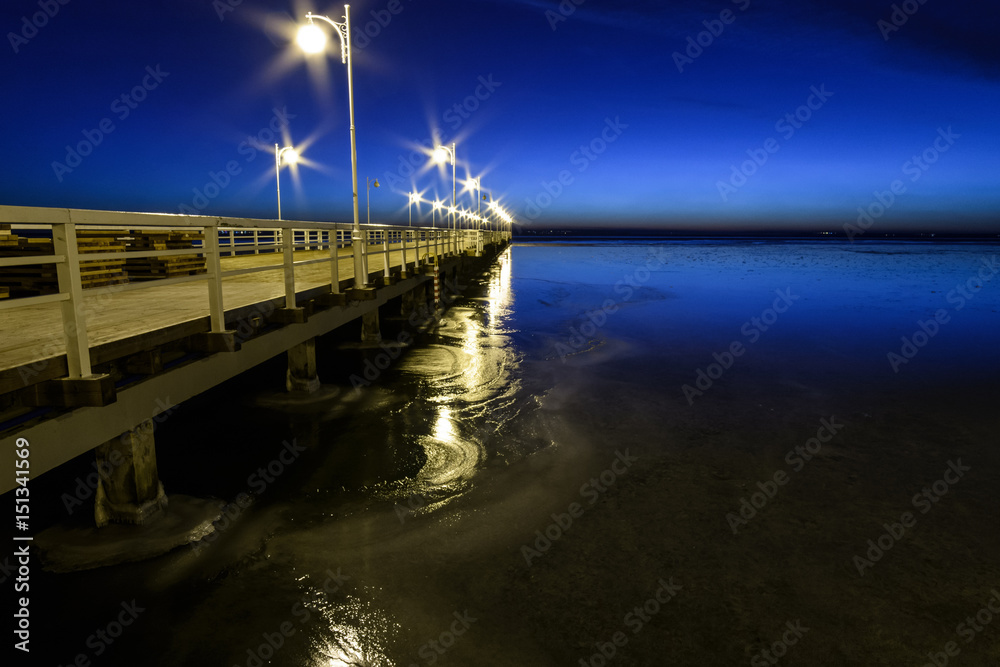 Pier at night - Jurata, Poland