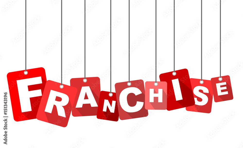 Red vector flat design background franchise. It is well adapted for web design.