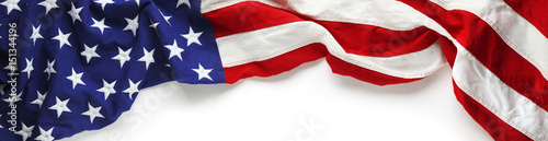 Fototapeta Naklejka Na Ścianę i Meble -  Red, white, and blue American flag for Memorial day or Veteran's day background