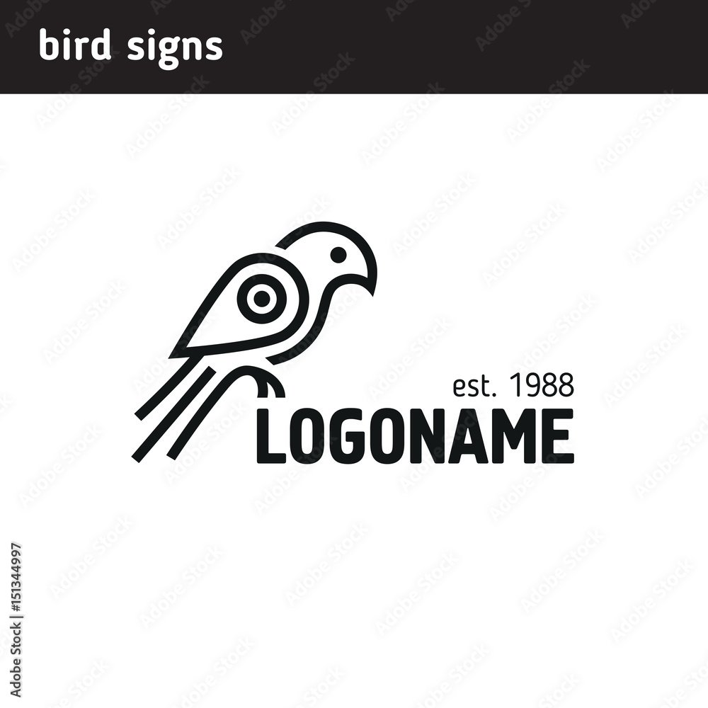 Logo template of a falcon with a wing in the form of a point Logo template of a falcon with a wing in the form of a point