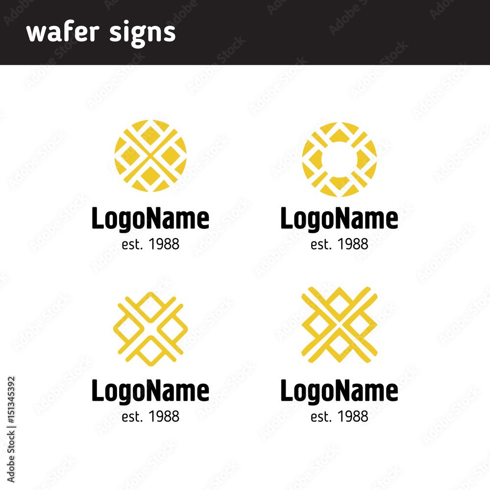 Logo template in the form of a waffle Logo template in the form of a waffle