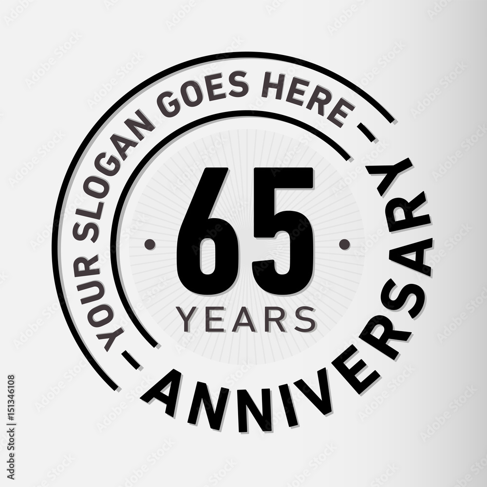 65 years anniversary logo template. Vector and illustration.