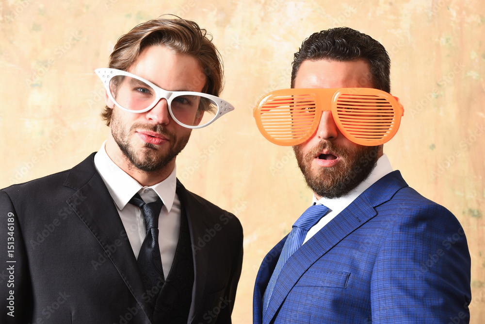 handsome bearded businessmen with funny glasses handsome bearded businessmen with funny glasses