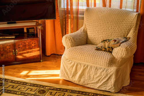 Comfortable armchair in living room