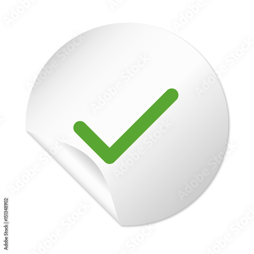 Runder Sticker - grüner Haken