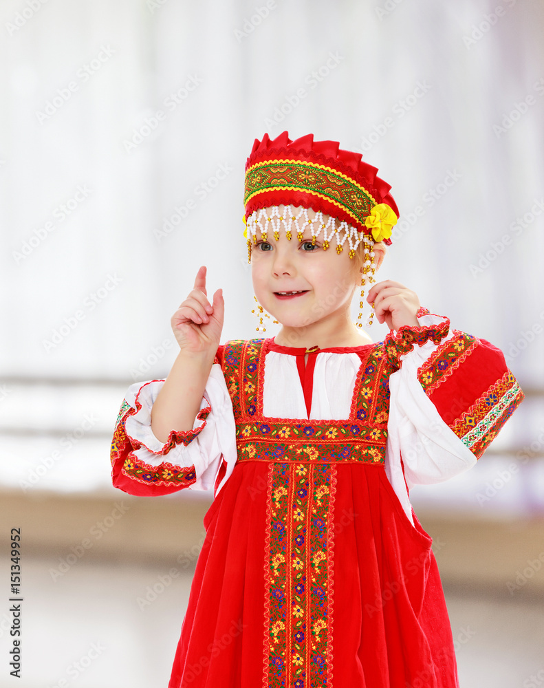 Girl in Russian national costume.