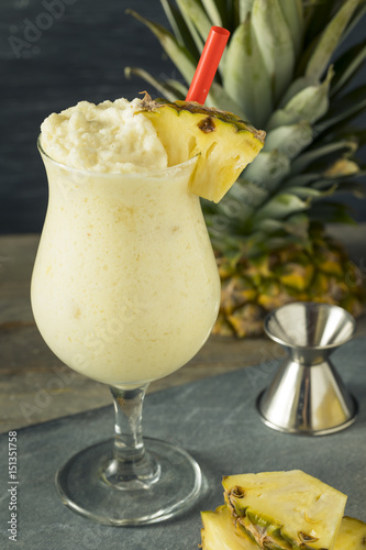 Homemade Frozen Pina Colada Cocktail