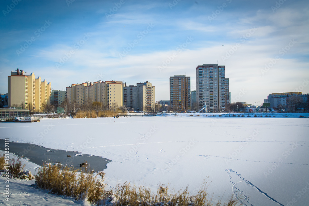 Fototapeta premium Balaton Lake in winter - Warsaw, Poland