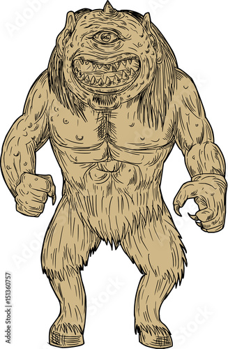 Bild auf Leinwand Cyclops Standing Drawing