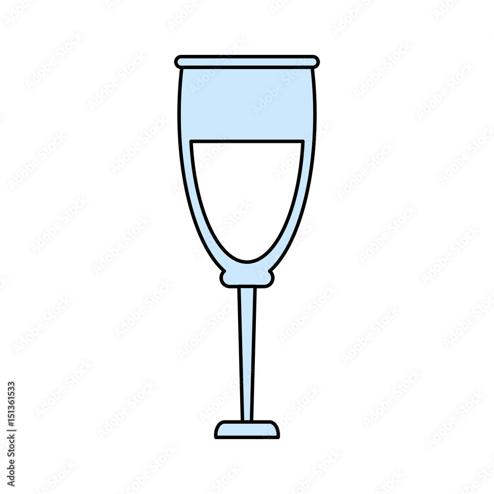 wine glass icon image vector illustration design partially colored