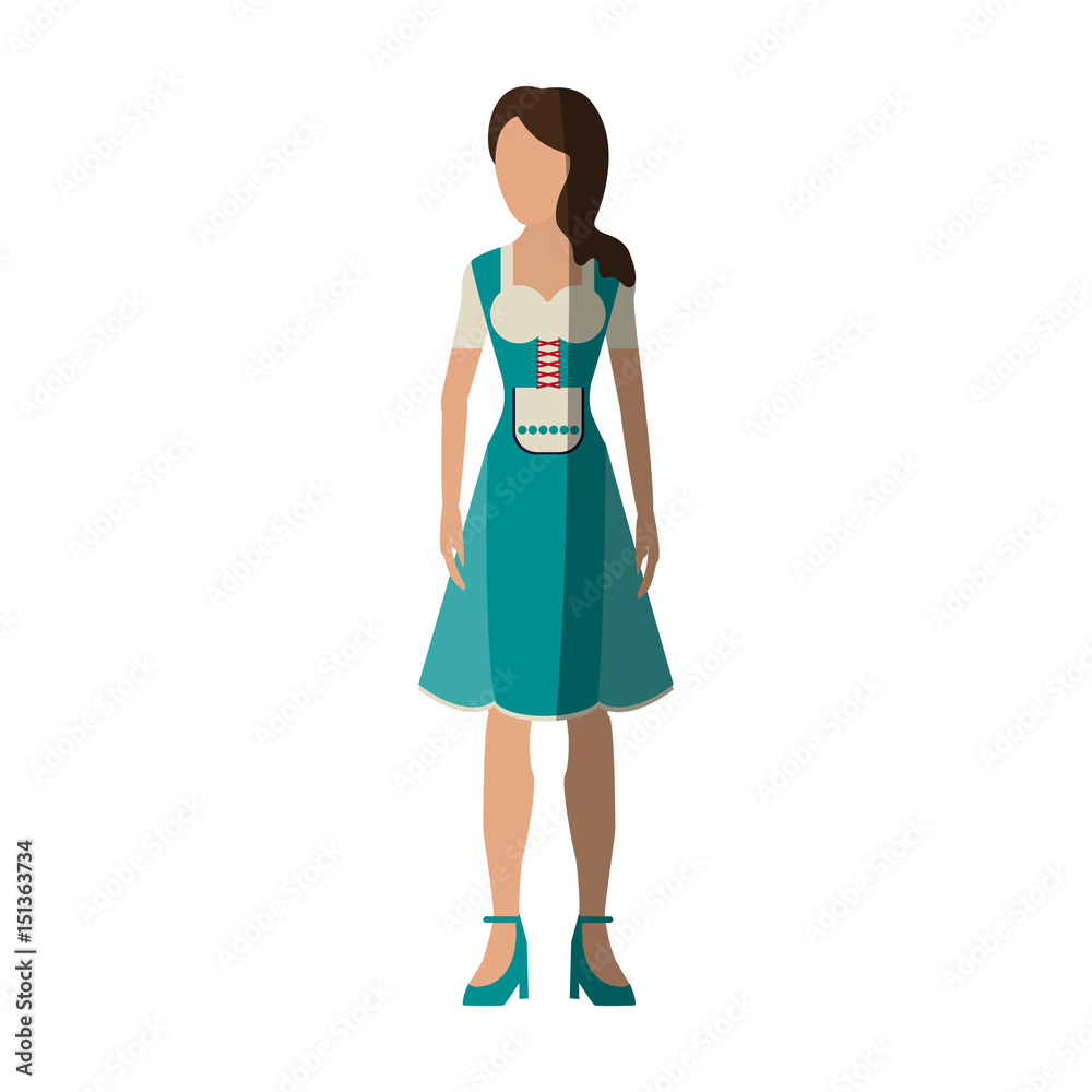 woman in traditional german bavarian costume icon image vector illustration design woman in traditional german bavarian costume icon image vector illustration design