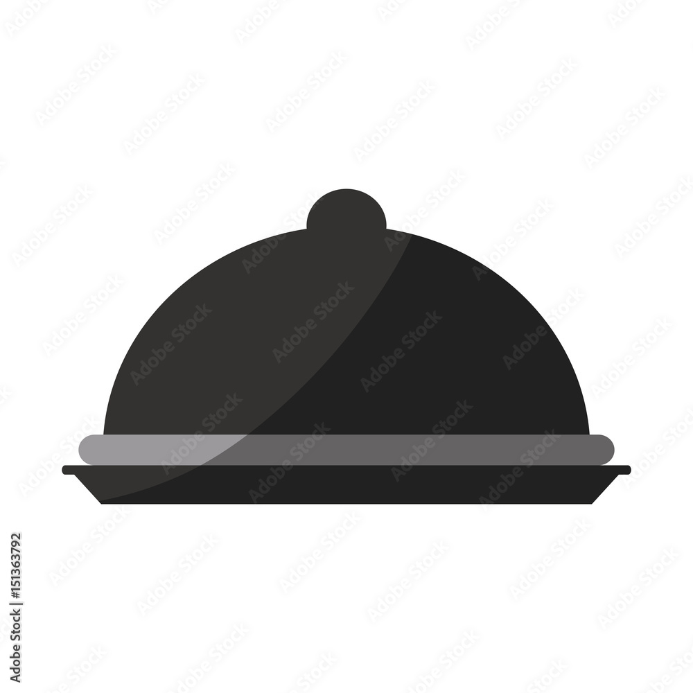metallic food tray icon image vector illustration design 