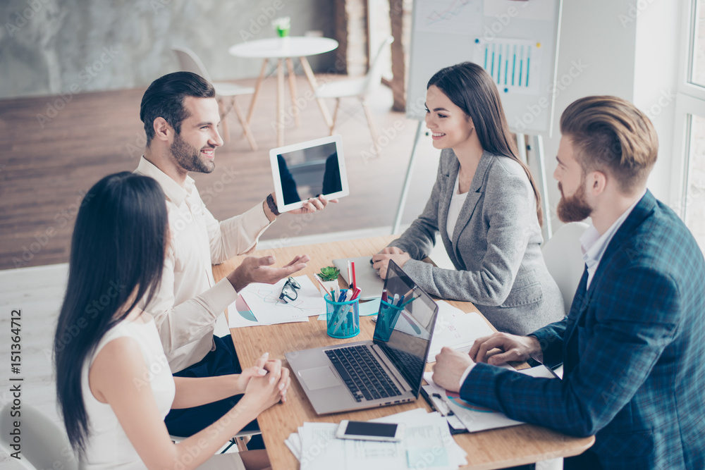 Group of businesspeople having a meeting. Businessman making a presentation of new project for his colleagues