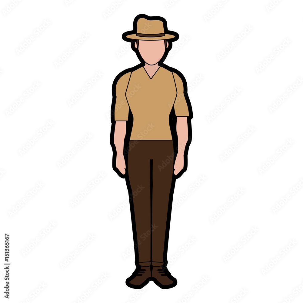 faceless man wearing hat icon image vector illustration design faceless man wearing hat icon image vector illustration design