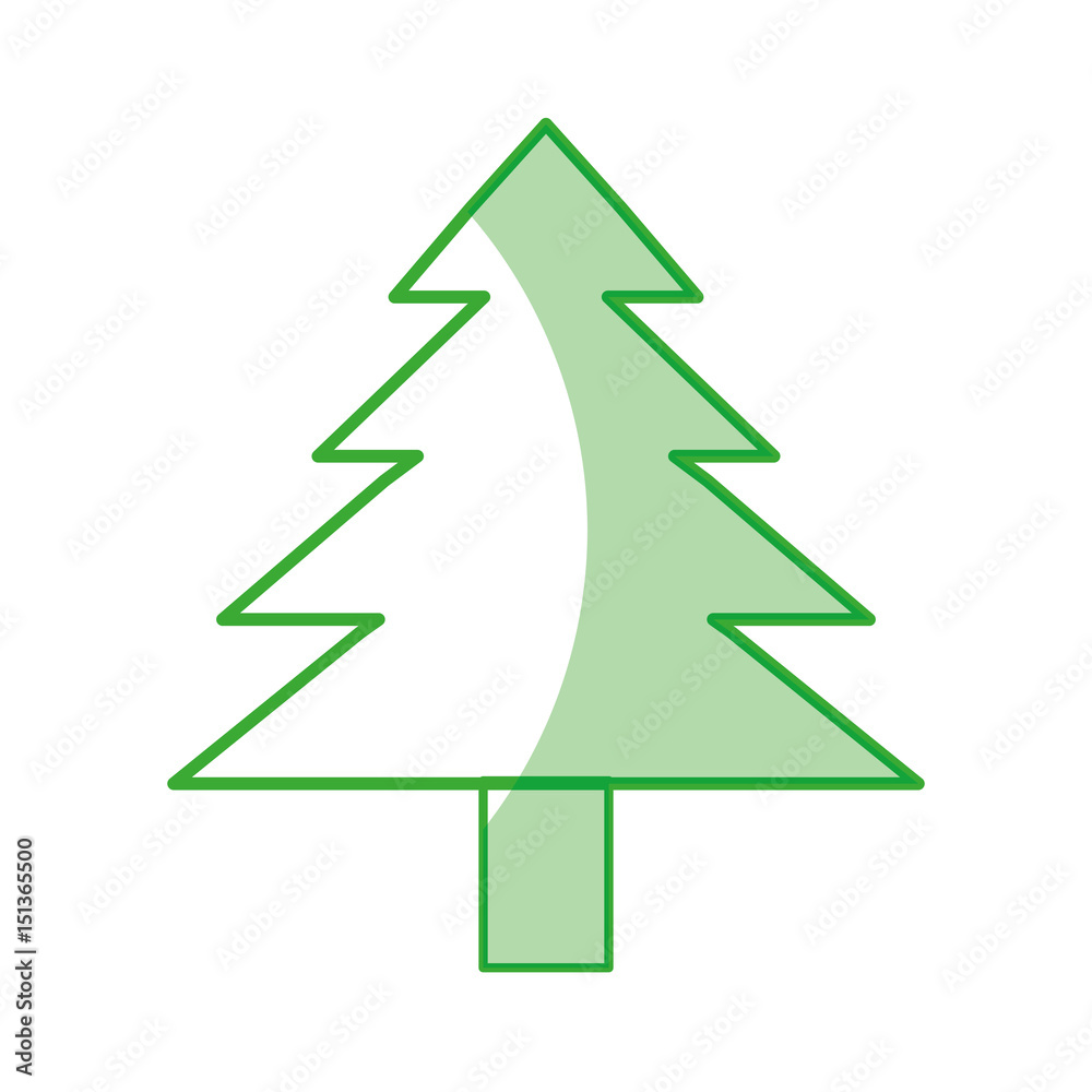 tree icon with green line over white background vector illustration tree icon with green line over white background vector illustration