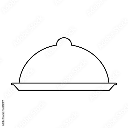 metallic food tray icon image vector illustration design  single black line