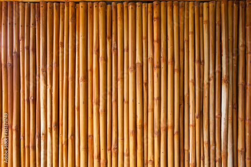 Fototapeta Naklejka Na Ścianę i Meble -  bamboo fence or wall texture background for interior or exterior design.