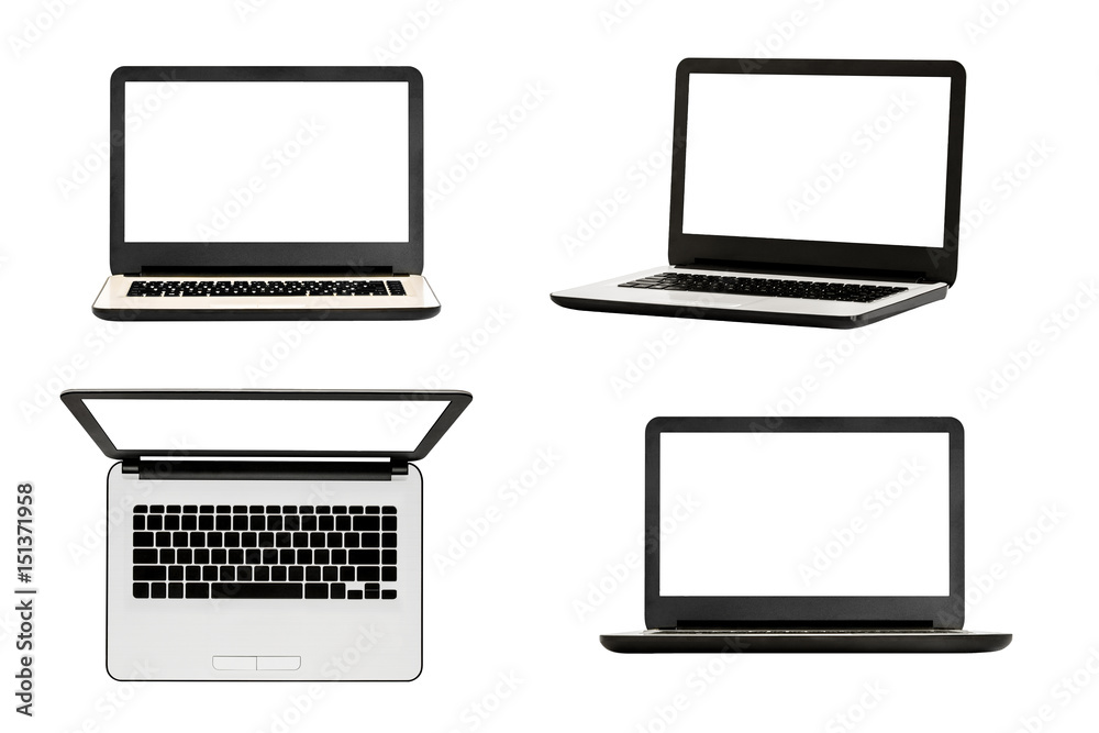 Laptop computer with blank screen Laptop computer with blank screen
