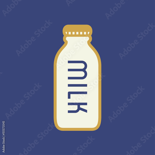 Glass milk bottle icon