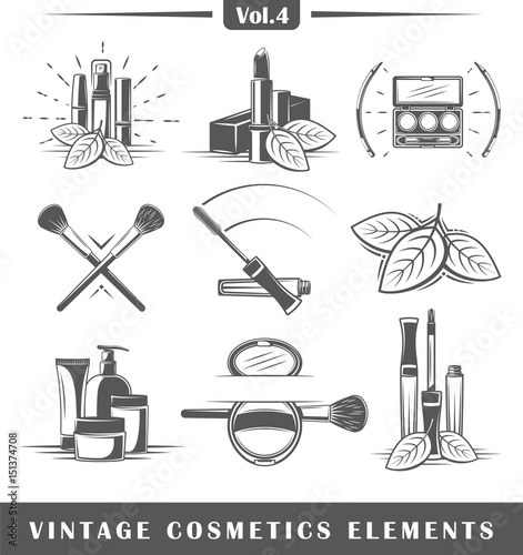 Vintage cosmetics elements