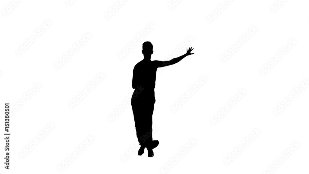 Dance element from the salsa program, silhouette on white background Dance element from the salsa program, silhouette on white background